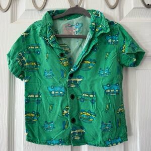 🏝️ Cat & Jack Green Button Down Beach Bum Vibes Shirt